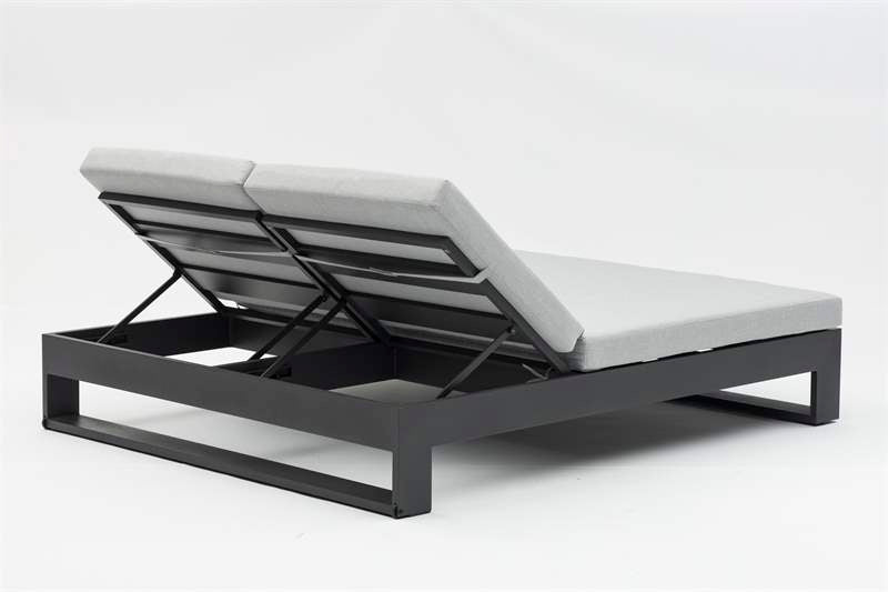 Daybed Niland aluminio antracita y textil gris medio | Kubu #