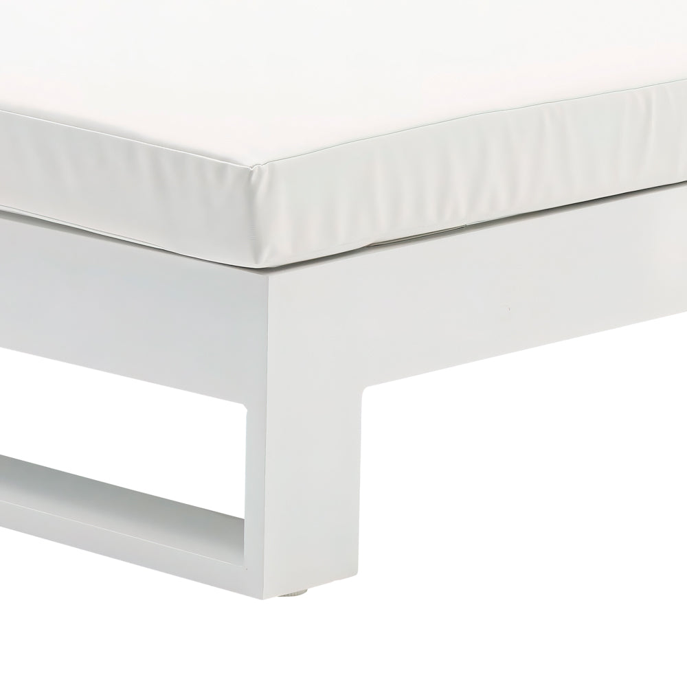 Daybed Niland aluminio blanco y tejido náutico blanco | Kubu #