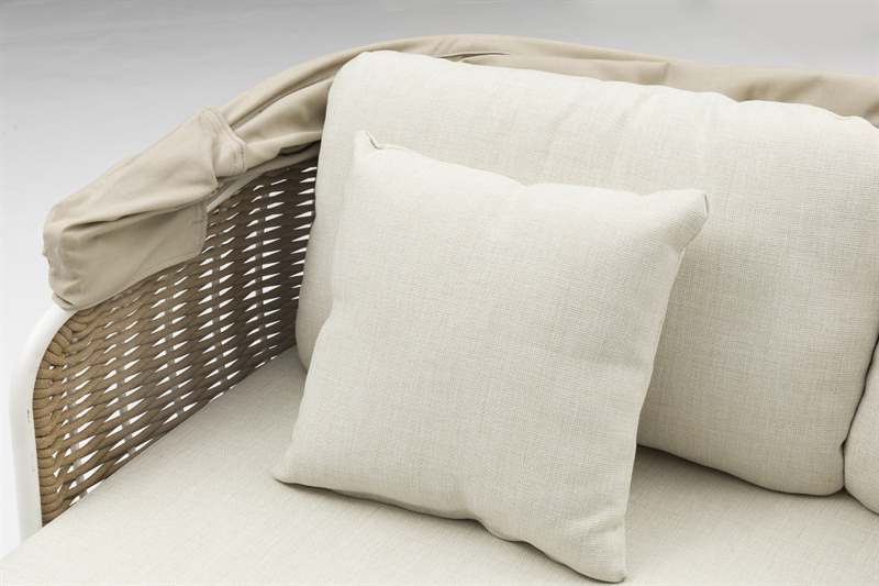 Daybed de Exterior Irvine | Aluminio Blanco y Cuerda Taupe | Kubu #