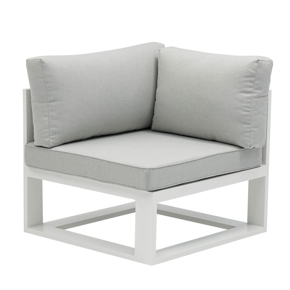 Esquinero de Aluminio Blanco Cojines Gris Claro Niland | KUBU #