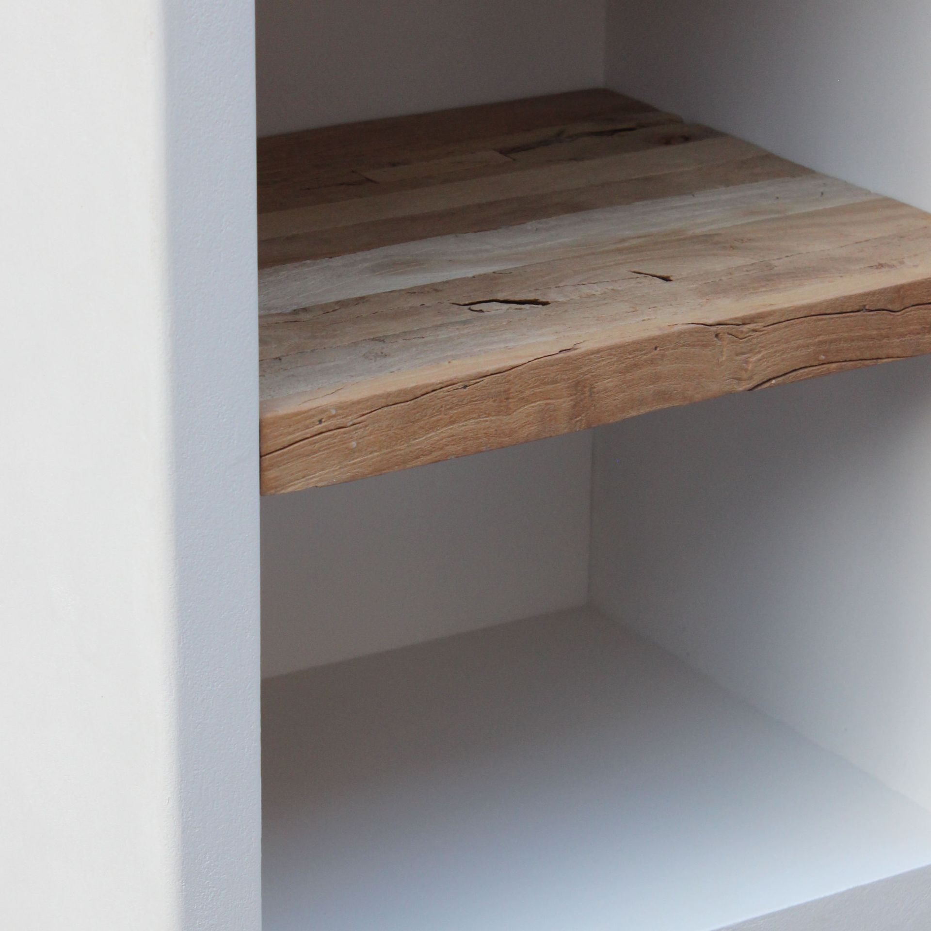 Estantería Eivissa 55X40X190cm | Blanco Mate y Madera Natural | KUBU #