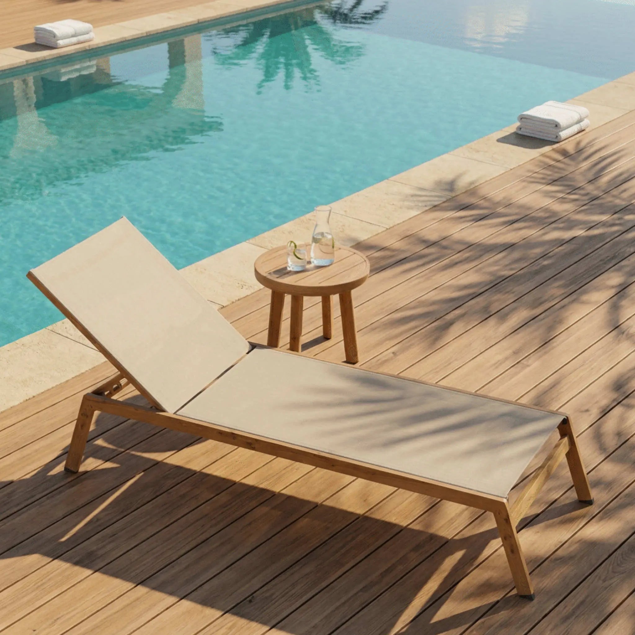 Hamaca apilable Java 205x65x35cm | Efecto Teca | KUBU #