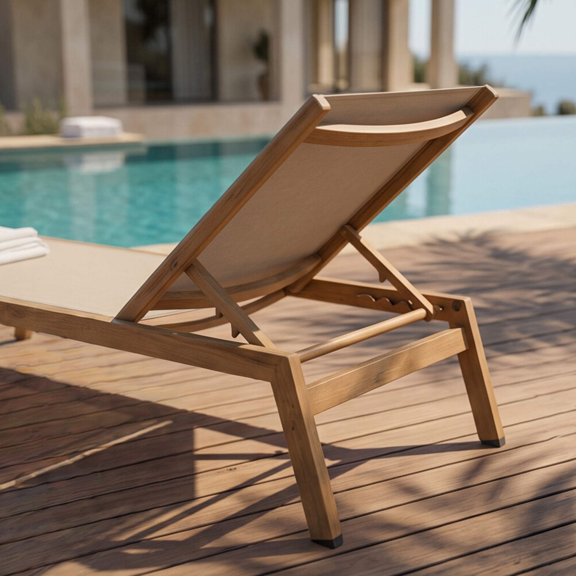 Hamaca apilable Java 205x65x35cm | Efecto Teca | KUBU #