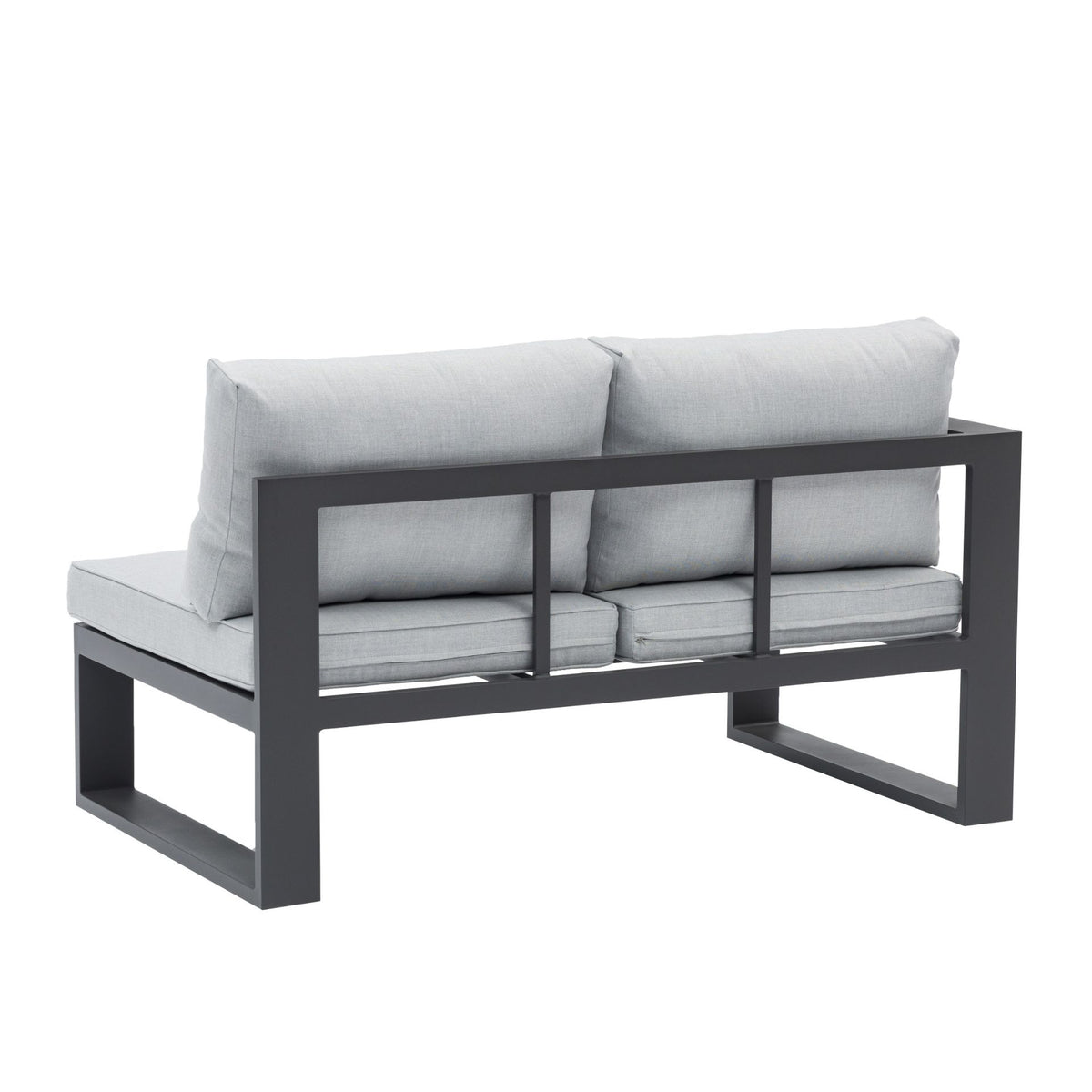 Módulo 2 plazas Niland brazo izquierdo aluminio antracita y cojinería gris medio | KUBU #