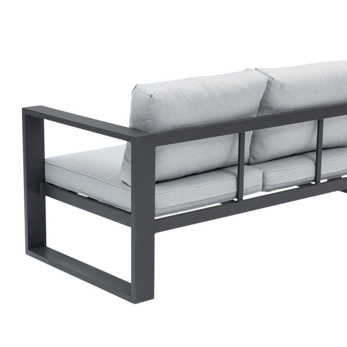 Módulo 2 plazas Niland brazo izquierdo aluminio antracita y cojinería gris medio | KUBU #