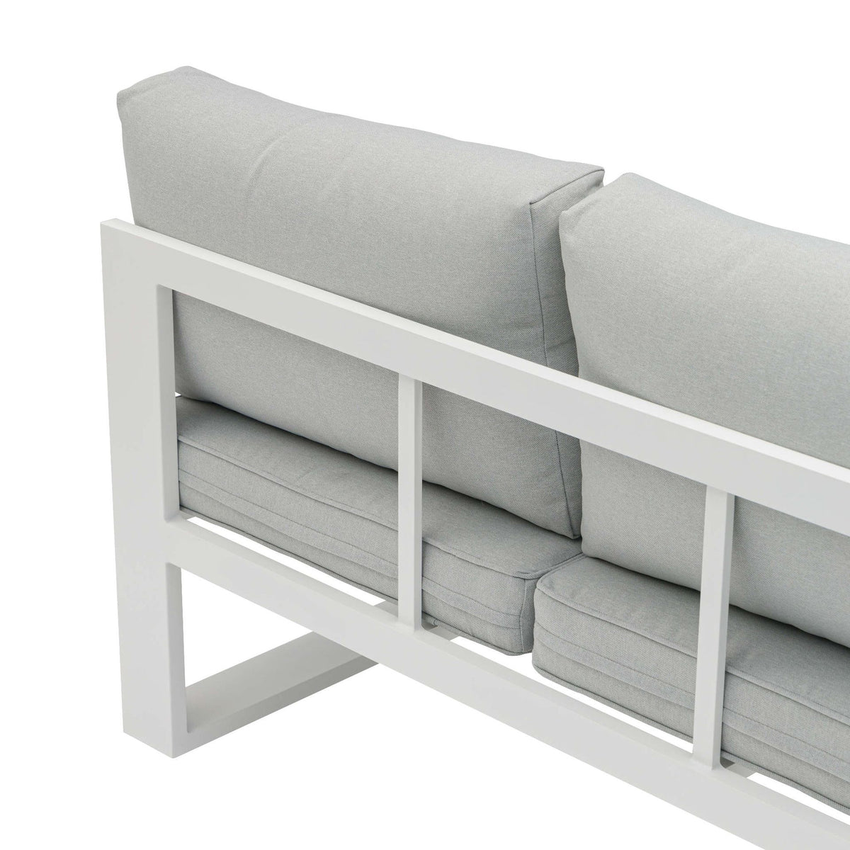 Módulo 2 plazas Niland brazo izquierdo aluminio blanco y cojinería gris claro. | KUBU #