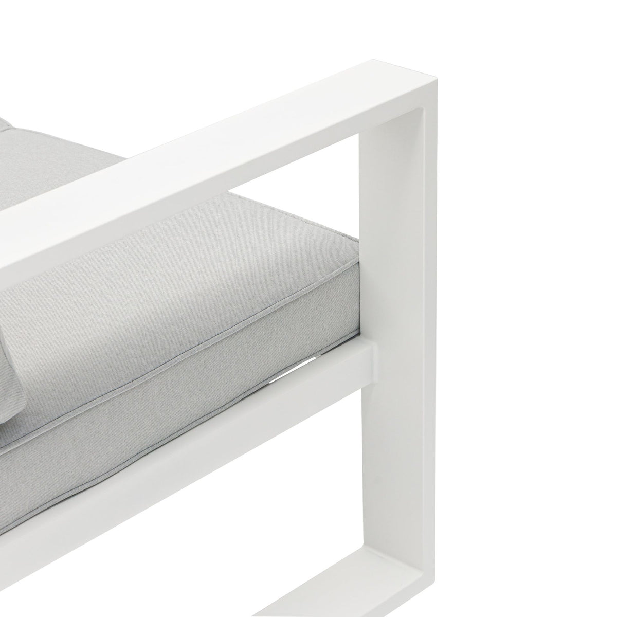 Módulo 2 plazas Niland brazo izquierdo aluminio blanco y cojinería gris claro. | KUBU #