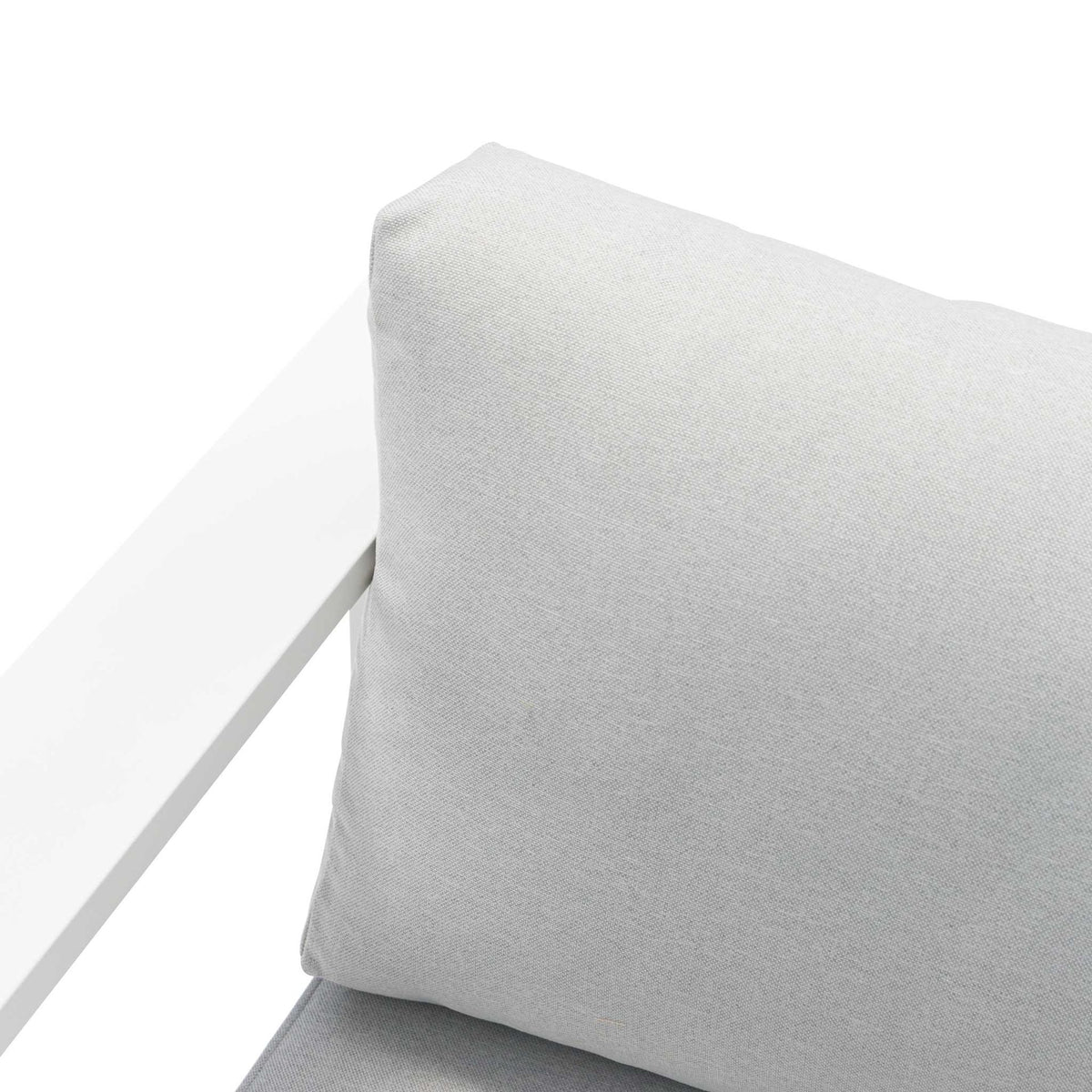 Módulo 2 plazas Niland brazo izquierdo aluminio blanco y cojinería gris claro. | KUBU #