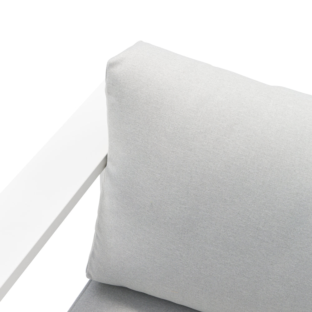 Módulo 2 plazas Niland brazo izquierdo aluminio blanco y cojinería gris claro. | Kubu #