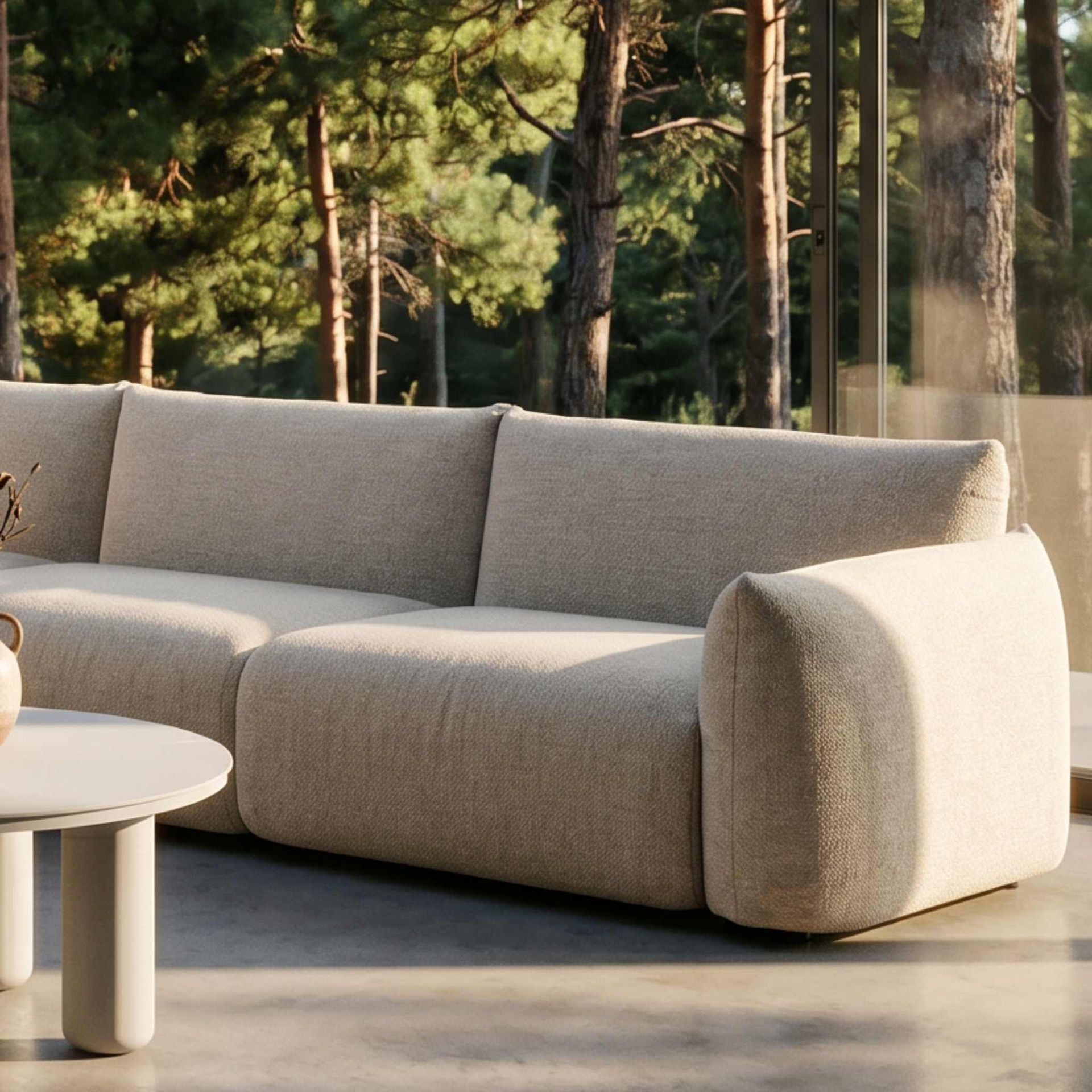 Módulo 2 plazas Riverside beige brazo derecho | Kubu #