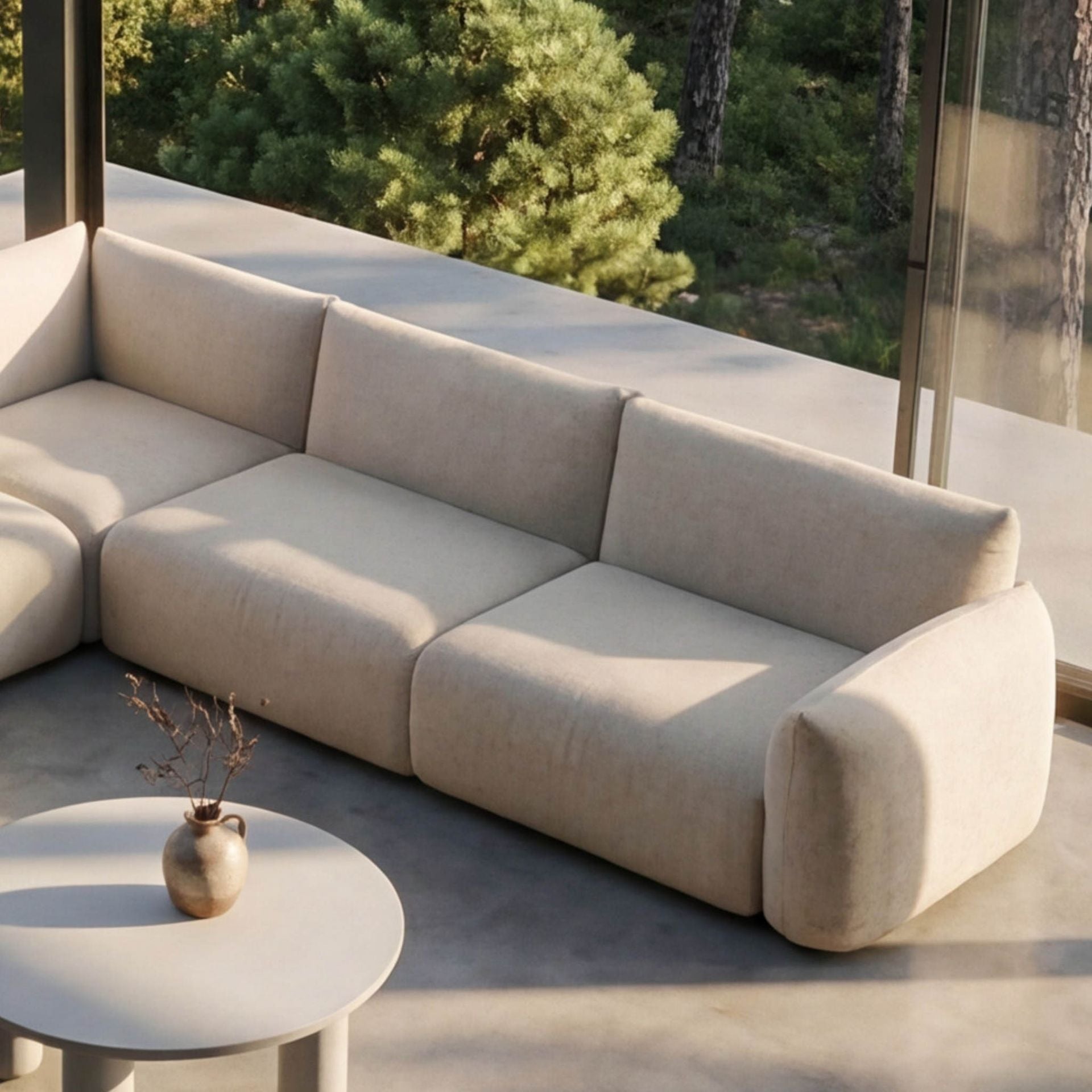 Módulo 2 plazas Riverside beige brazo derecho | Kubu #