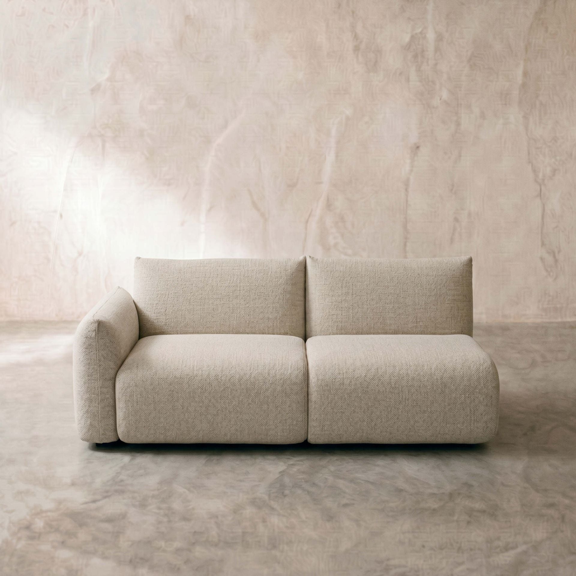 Módulo 2 plazas Riverside beige brazo izquierdo | Kubu #