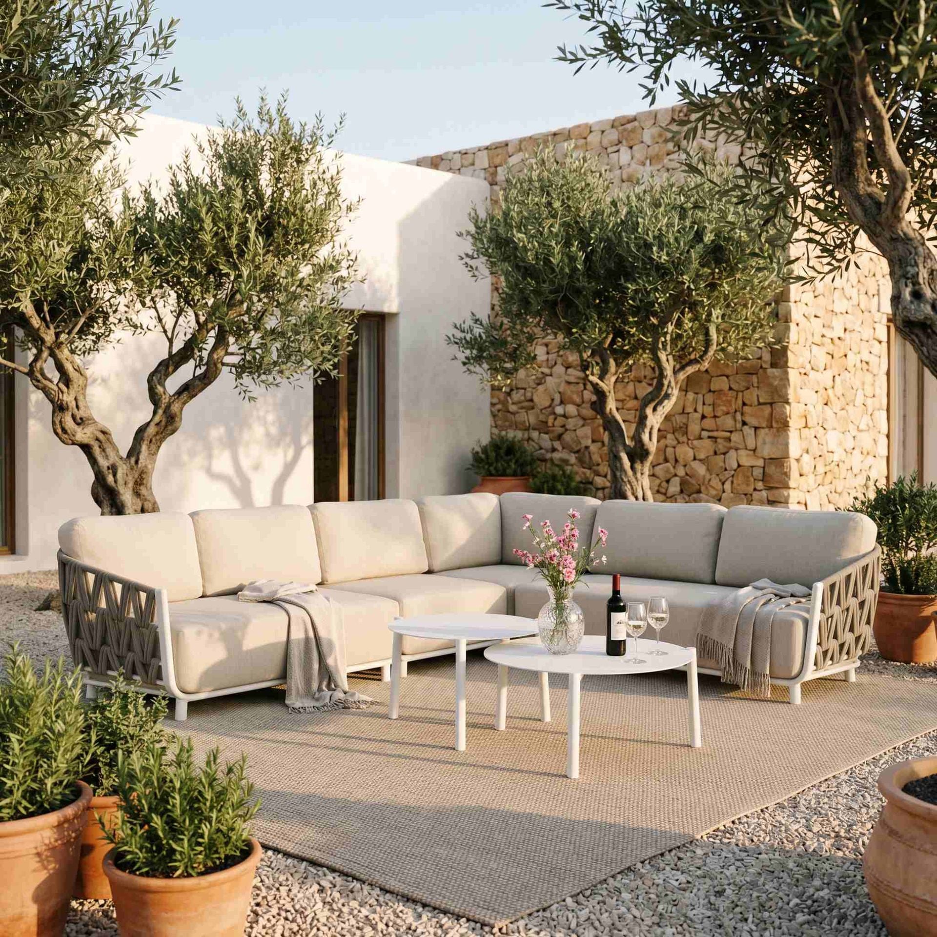 Módulo ampliación Carson aluminio blanco textil beige | Kubu #