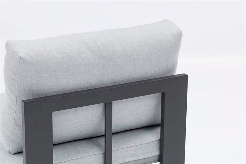 Módulo ampliación Niland aluminio antracita y cojinería gris medio. | Kubu #