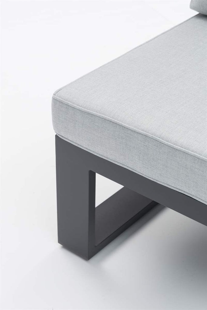 Módulo ampliación Niland aluminio antracita y cojinería gris medio. | Kubu #