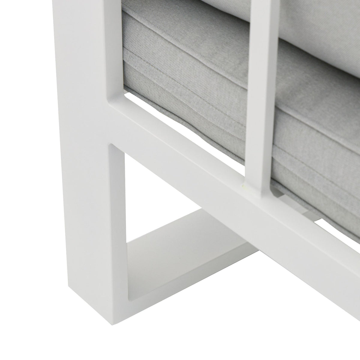 Módulo ampliación Niland aluminio blanco y cojinería gris claro. | KUBU #
