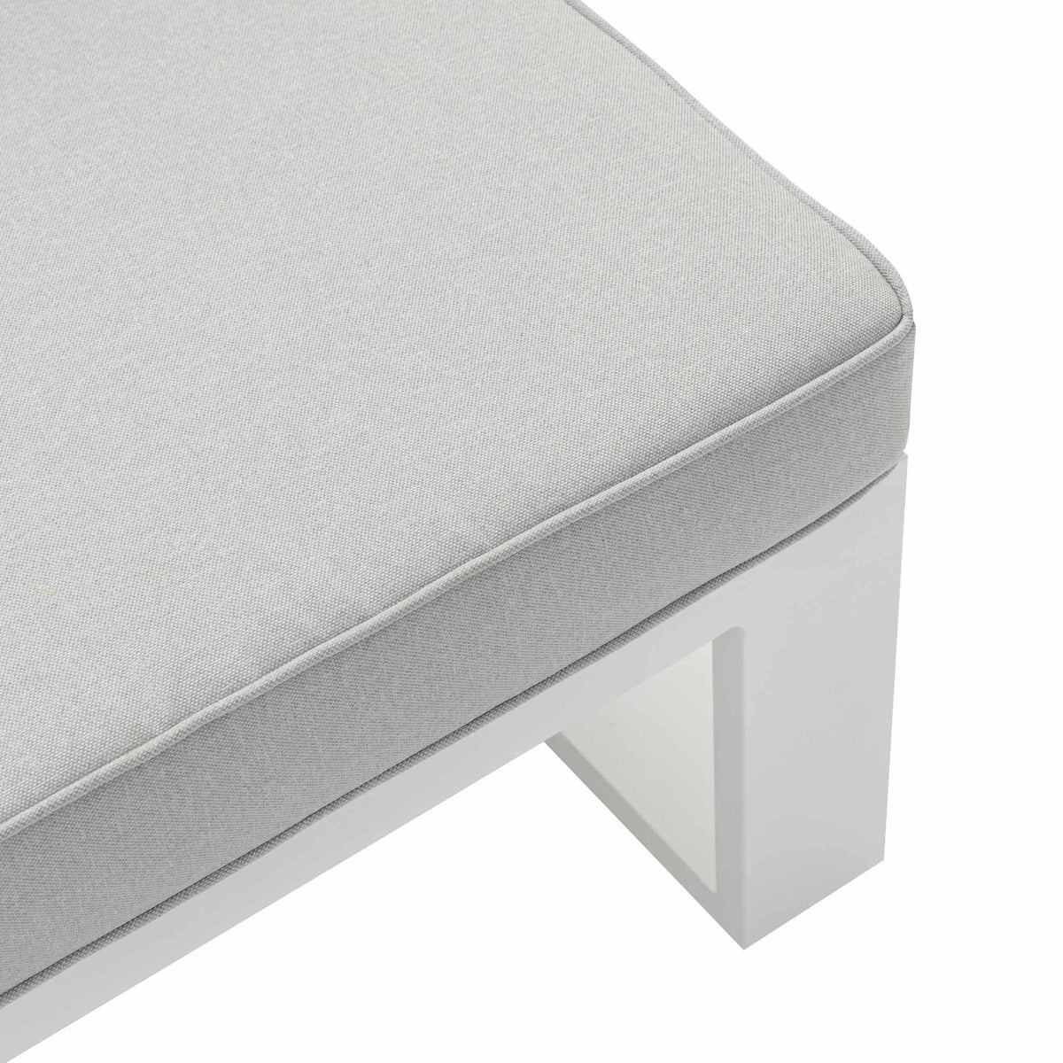 Módulo ampliación Niland aluminio blanco y cojinería gris claro. | KUBU #