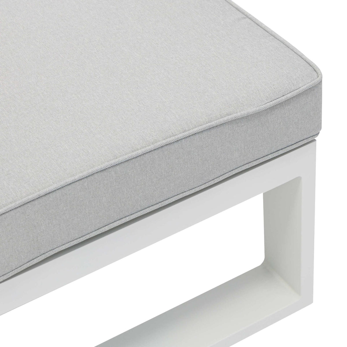 Módulo ampliación Niland aluminio blanco y cojinería gris claro. | KUBU #