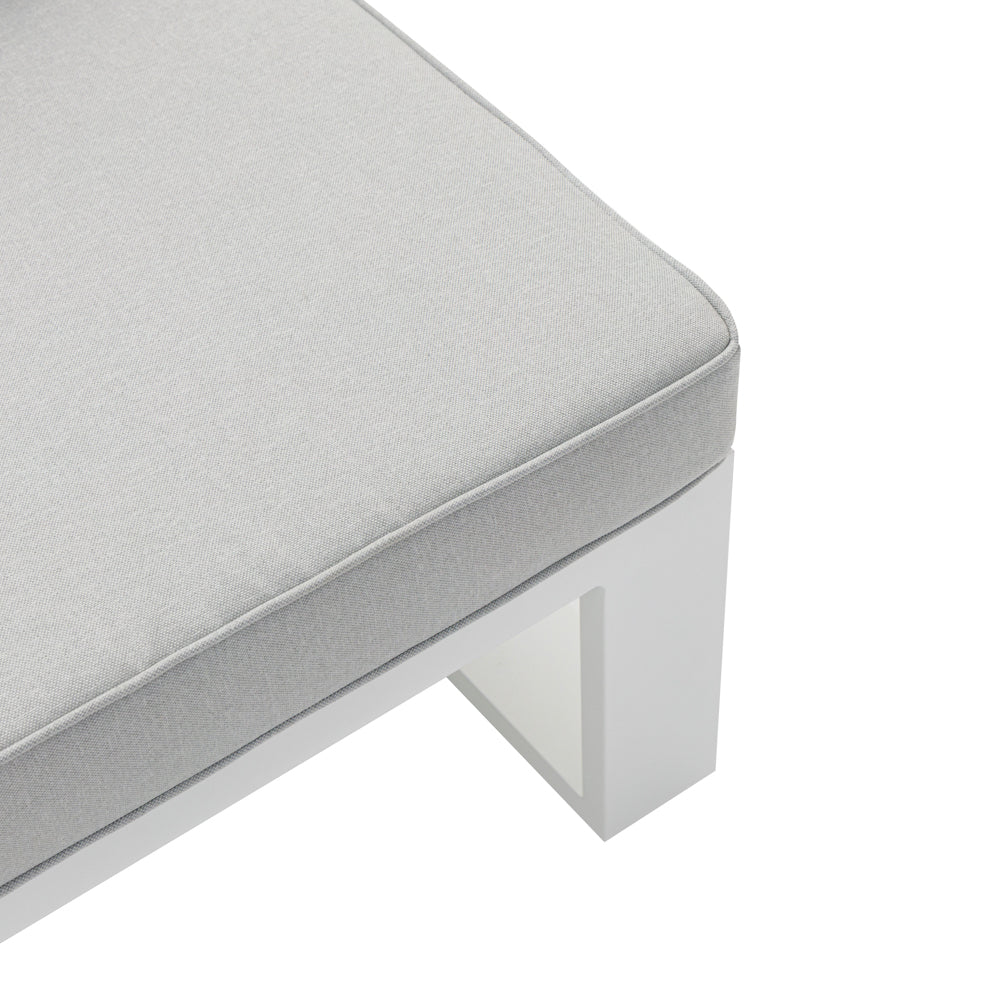 Módulo ampliación Niland aluminio blanco y cojinería gris claro. | Kubu #