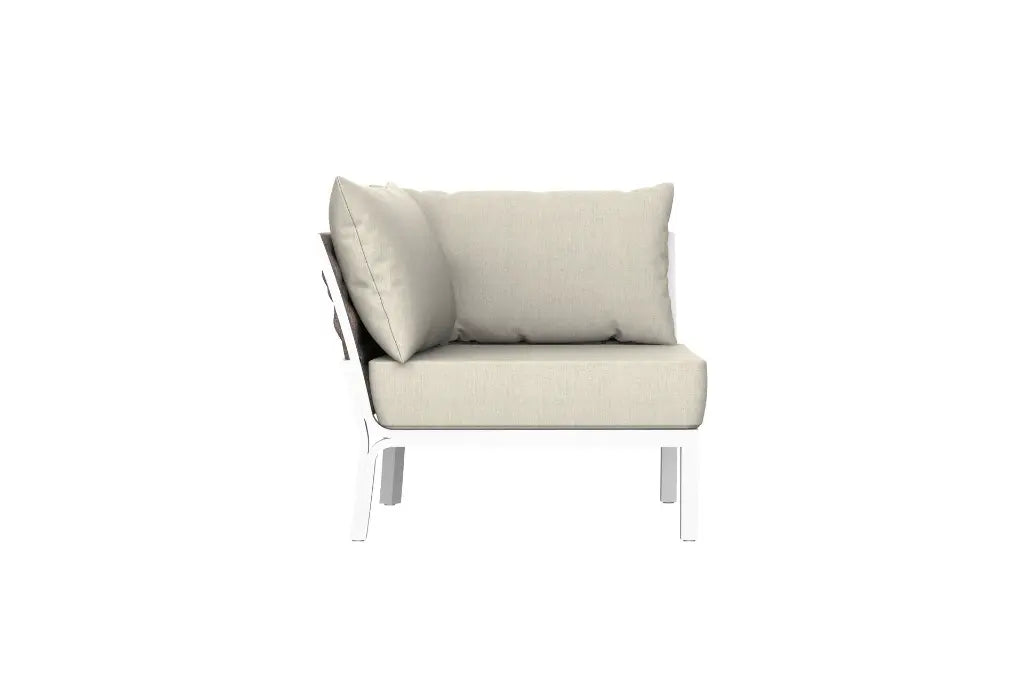 Módulo esquinero Anmore aluminio blanco textil  greige | Kubu #