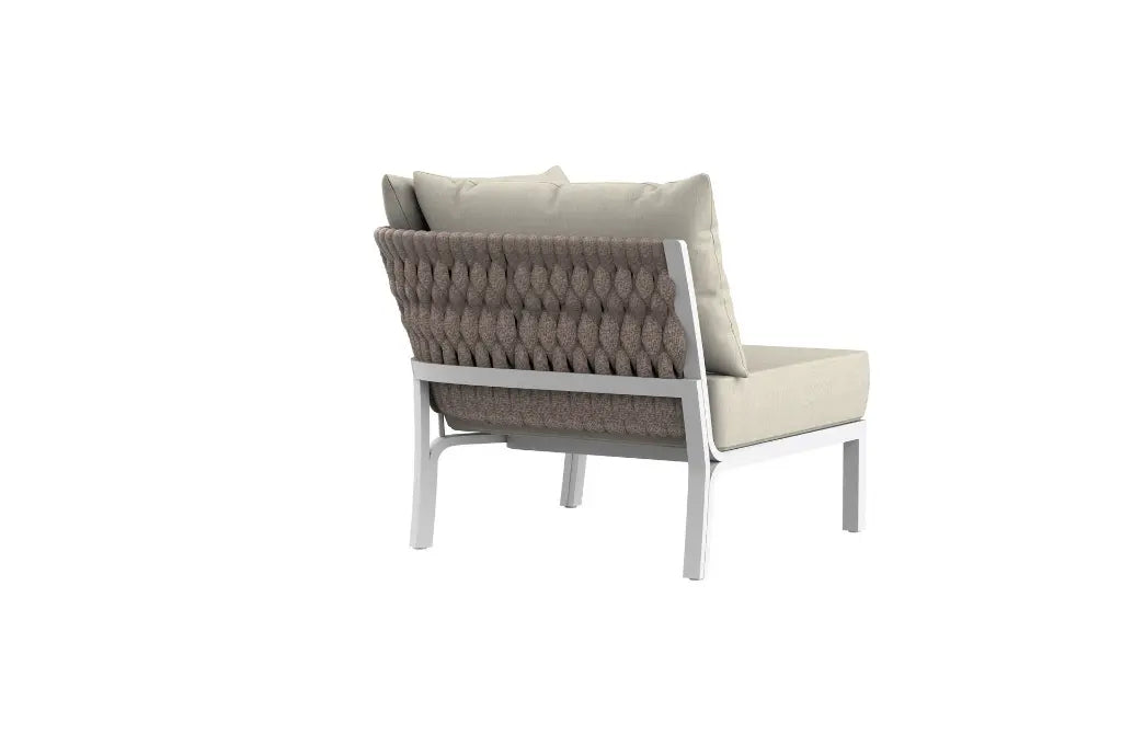 Módulo esquinero Anmore aluminio blanco textil  greige | Kubu #