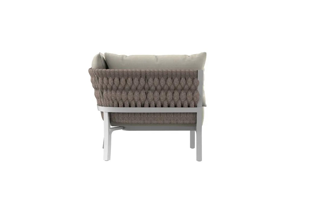 Módulo esquinero Anmore aluminio blanco textil  greige | Kubu #