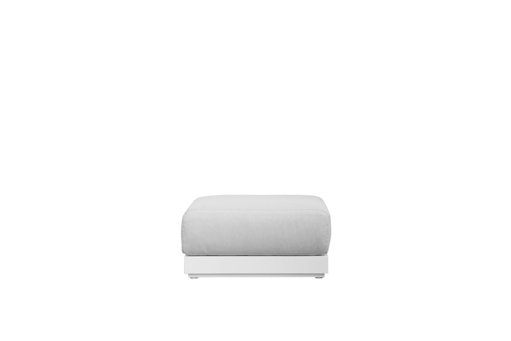 Módulo puff Onix aluminio blanco cojinería gris claro | Kubu #
