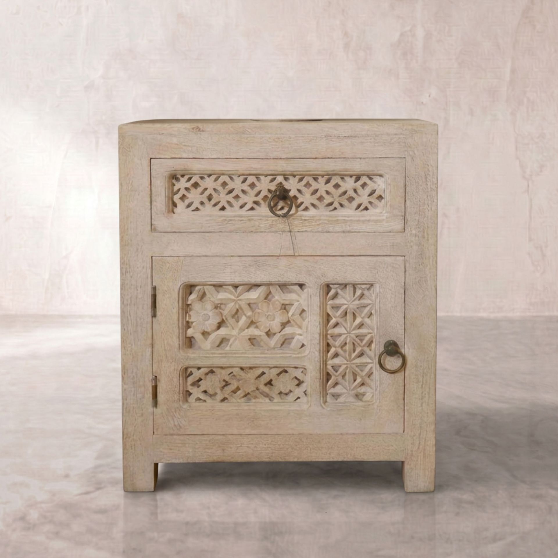 MESITA DE NOCHE PAWAI 50x40x65Cm | Diseño Artesanal madera de Mango | KUBU #