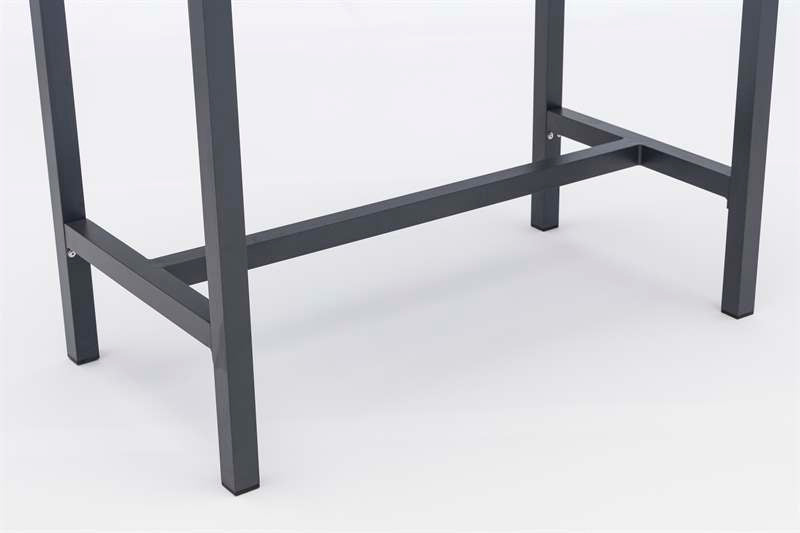 Mesa Bar Meridian Aluminio y Cristal 3D Antracita 130x70 cm | Kubu #