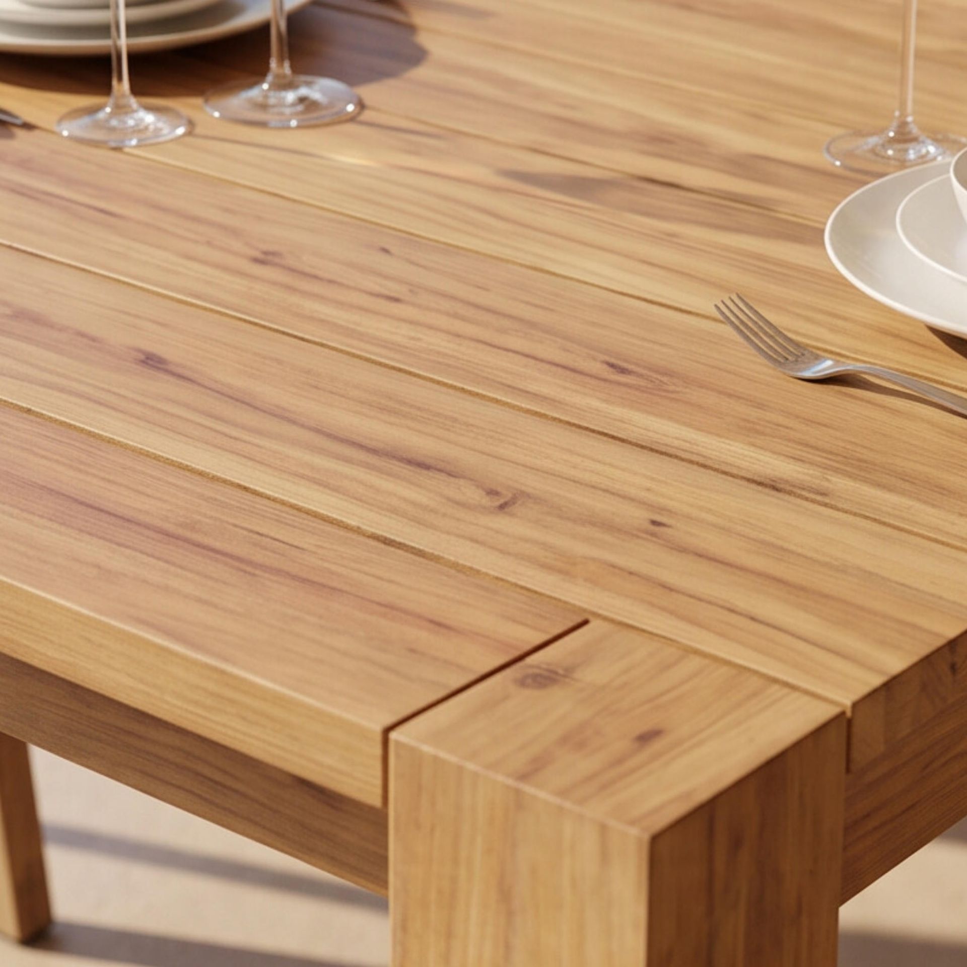 Mesa Comedor Exterior Java 200x90x75cm | Efecto Teca | KUBU #