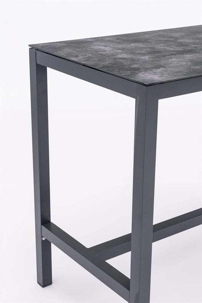 Mesa alta bar Meridian 130x70 cm aluminio antracita con cristal cerámico gris antracita. | Kubu #