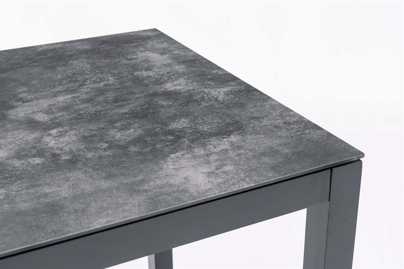 Mesa alta bar Meridian 130x70 cm aluminio antracita con cristal cerámico gris antracita. | Kubu #