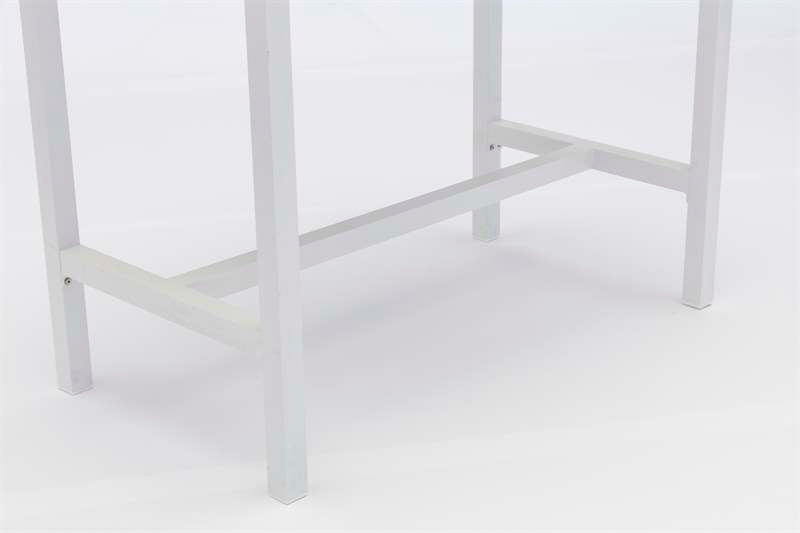 Mesa alta bar Meridian 130x70 cm aluminio  blanco cristal cerámico gris claro. | Kubu #