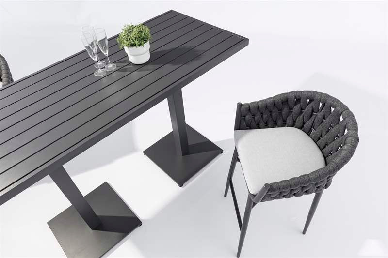 Mesa alta bar Orick 160x70 cm aluminio antracita. | Kubu #