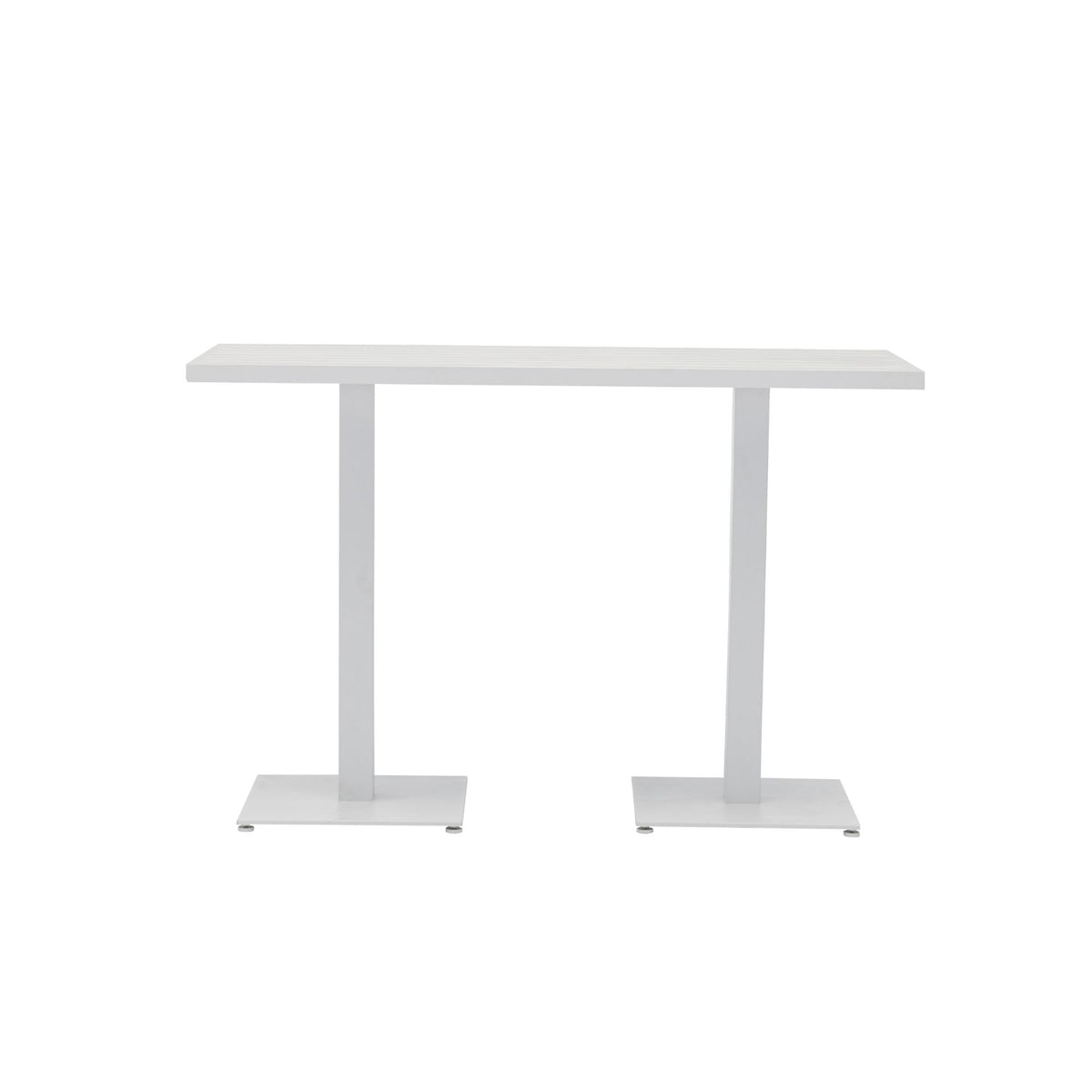 Mesa alta bar Orick 160x70 cm aluminio blanco. | KUBU #