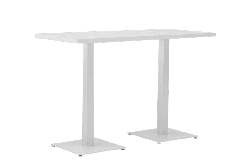 Mesa alta bar Orick 160x70 cm aluminio blanco. | Kubu #