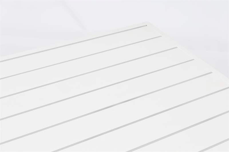 Mesa alta bar Orick 160x70 cm aluminio blanco. | Kubu #