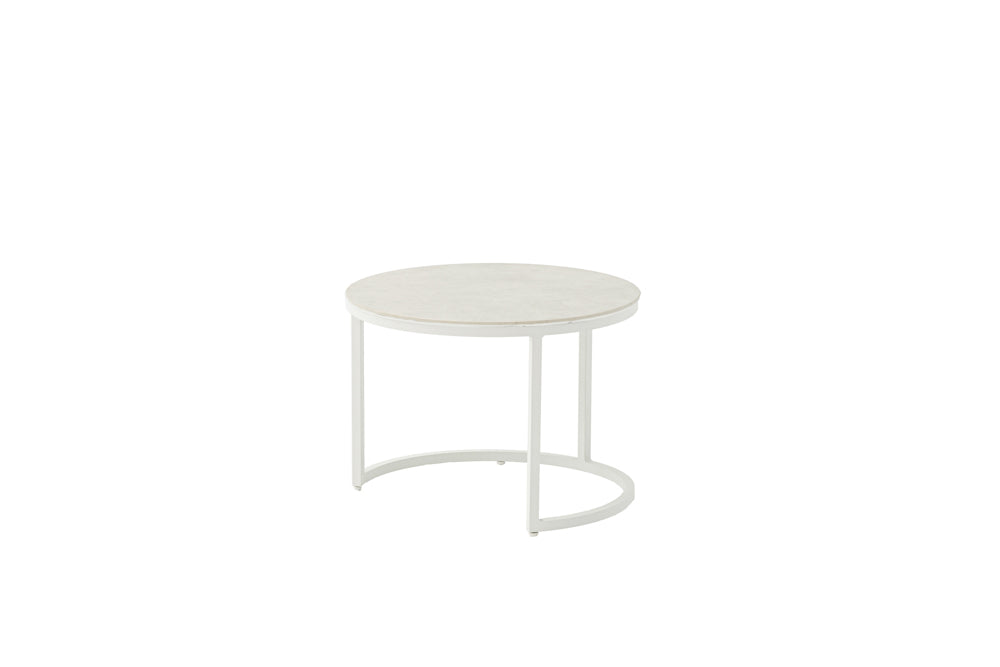 Mesa auxiliar Albury aluminio blanco diam.59cm | Kubu #