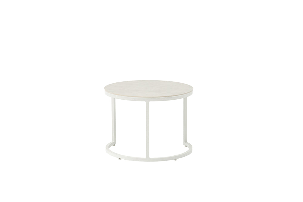 Mesa auxiliar Albury aluminio blanco diam.59cm | Kubu #