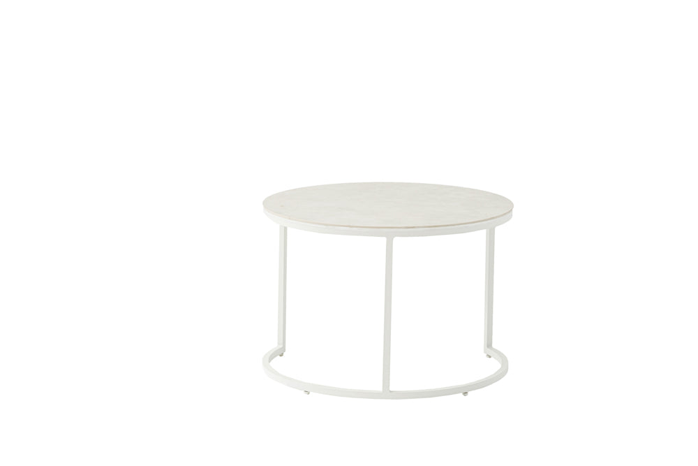 Mesa auxiliar Albury aluminio blanco diam.59cm | Kubu #