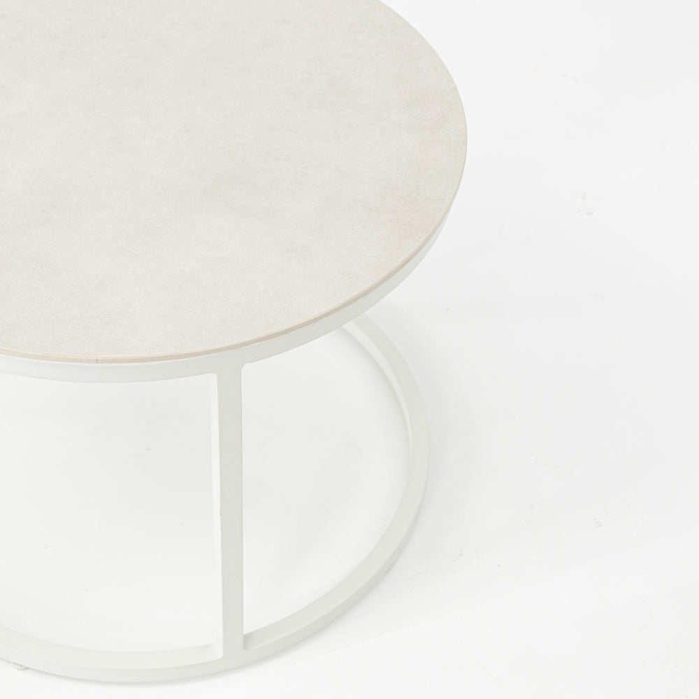 Mesa auxiliar Albury aluminio blanco diam.59cm | Kubu #
