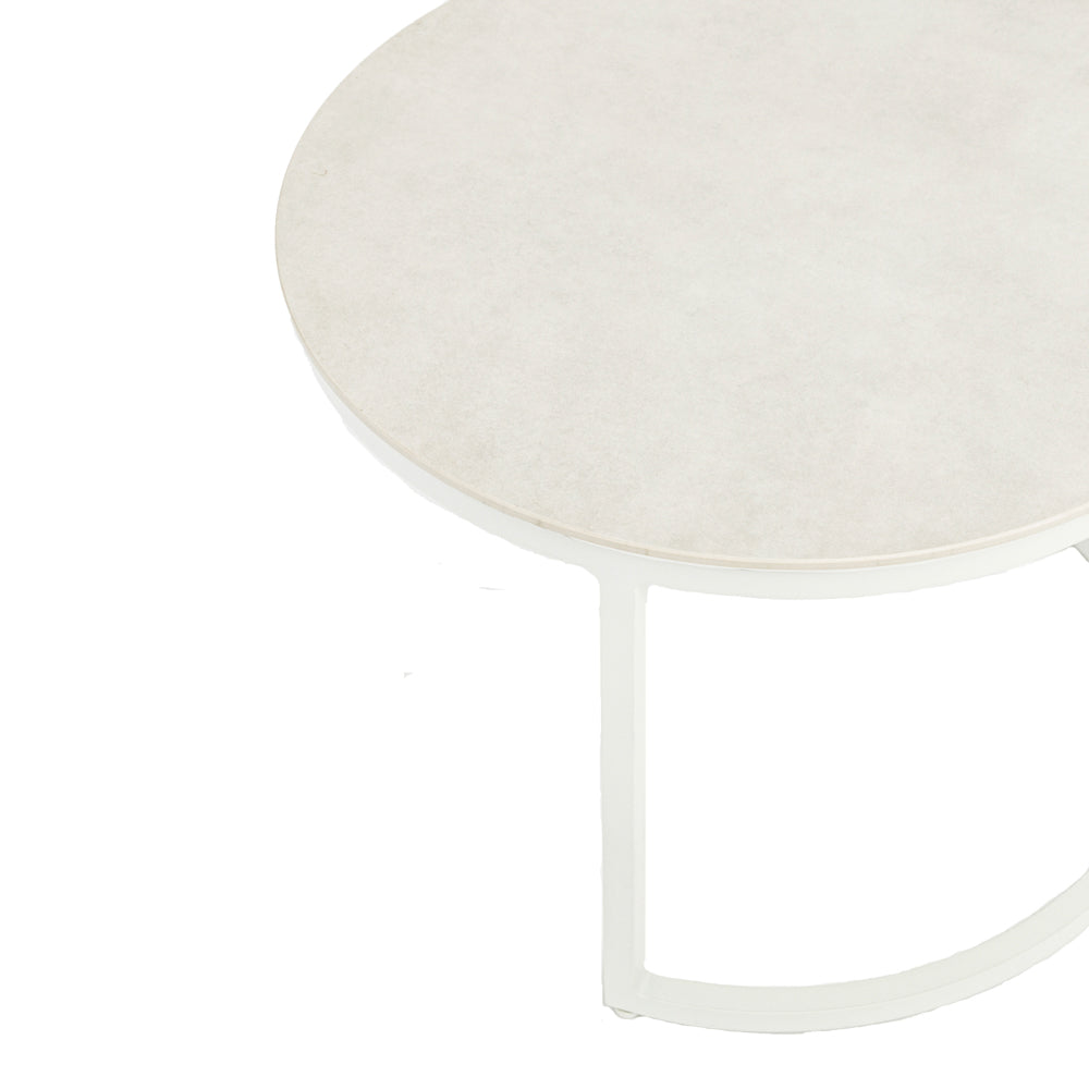 Mesa auxiliar Albury aluminio blanco diam.59cm | Kubu #