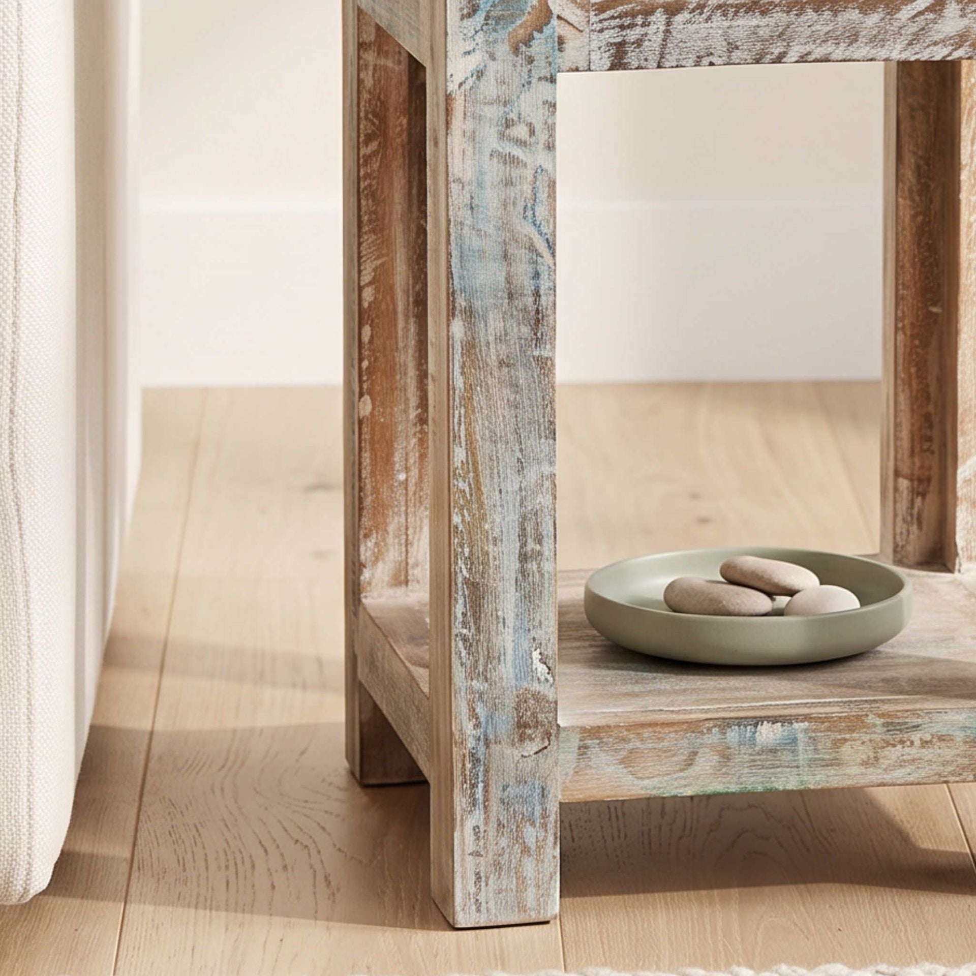 Mesa auxiliar Alhmirah 35x35x60cm | Madera de Mango | KUBU #