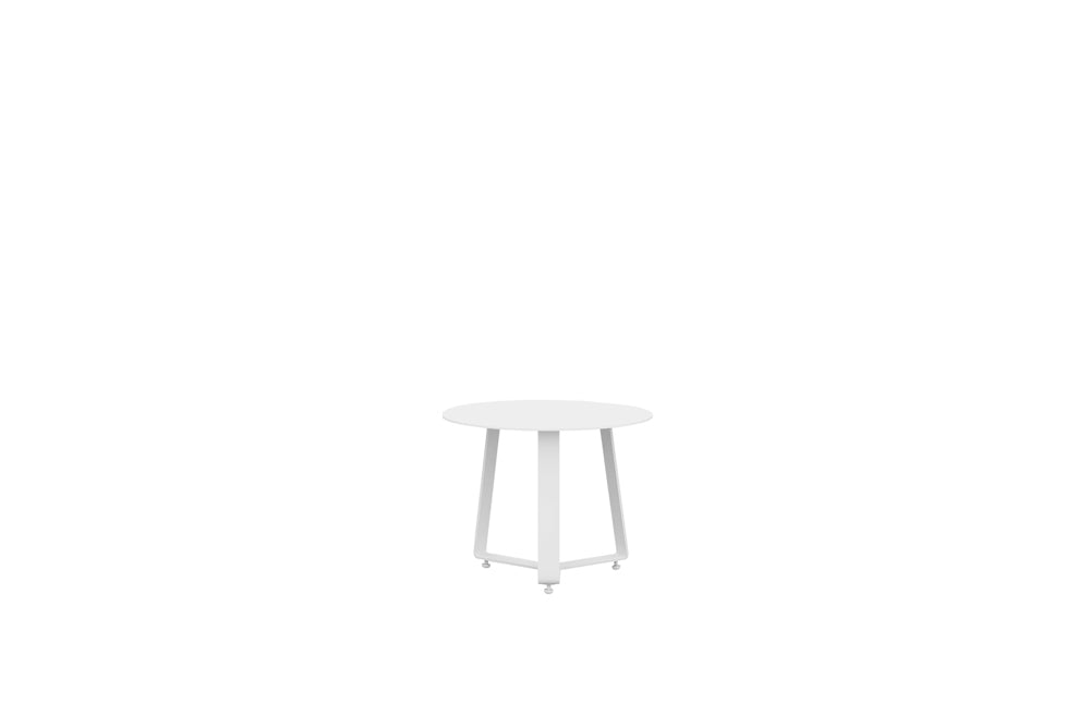 Mesa auxiliar Bangor Ø 45 cm aluminio blanco | Kubu #