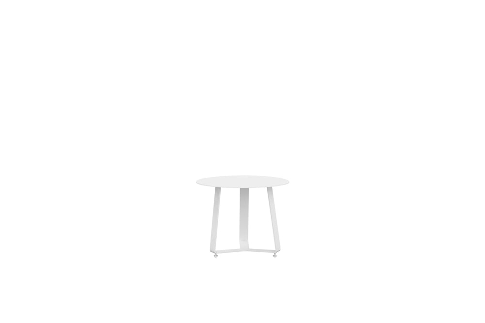 Mesa auxiliar Bangor Ø 45 cm aluminio blanco | Kubu #