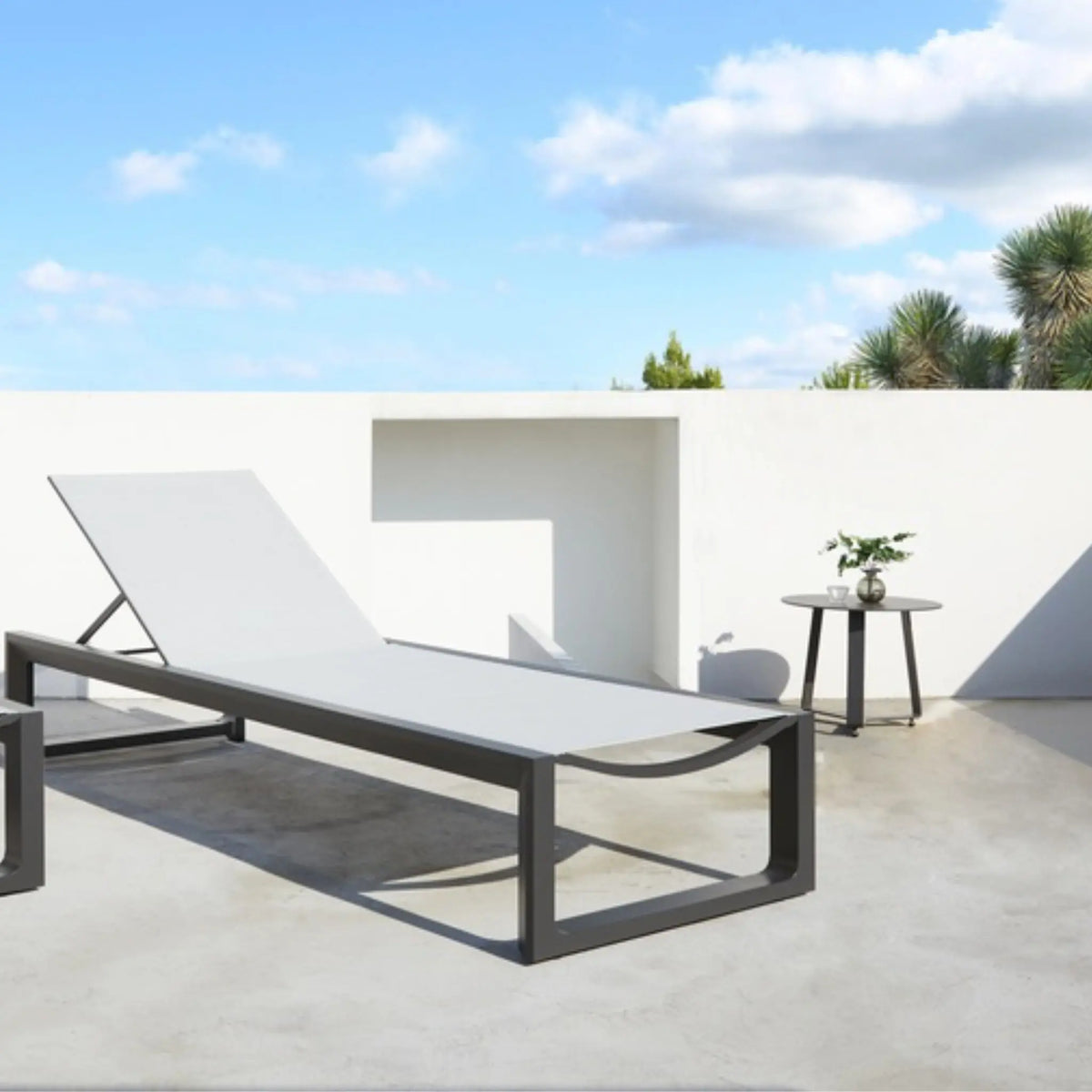 Mesa auxiliar Bangor Ø 60 cm aluminio antracita | KUBU #