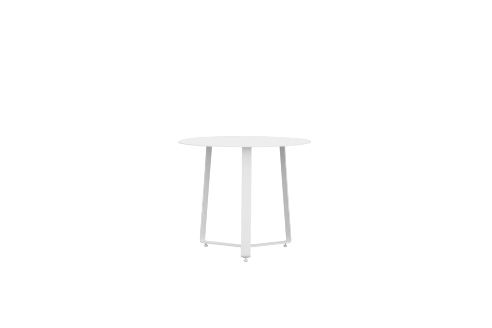Mesa auxiliar Bangor Ø 60 cm aluminio blanco | Kubu #