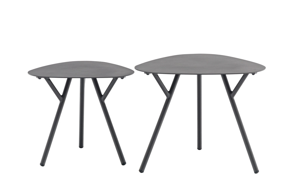 Mesa auxiliar Galt  Ø 50 aluminio antracita | Kubu #