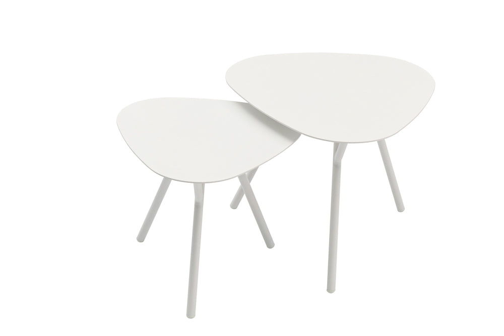 Mesa auxiliar Galt Ø 60 aluminio blanco | Kubu #