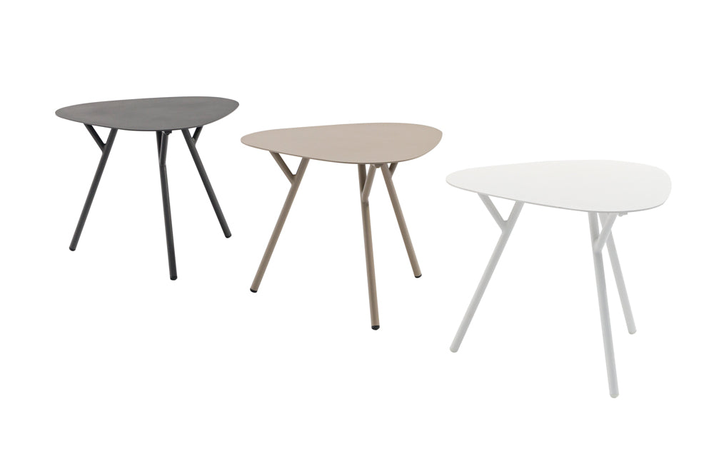 Mesa auxiliar Galt Ø 60 aluminio blanco | Kubu #